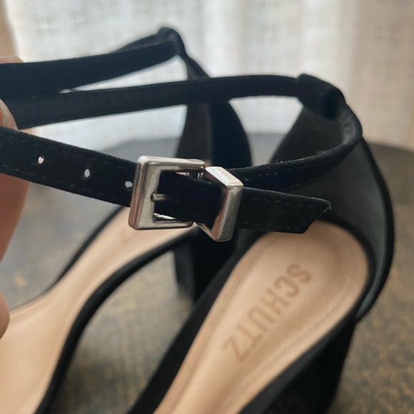 Suede Block Heel Ankle Strap Sandal - Picture 4 of 6